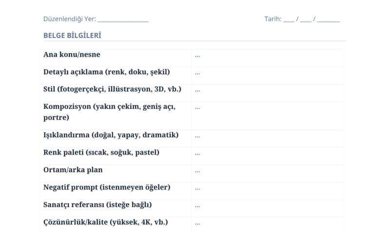 ChatGPT ile Fotoğraf Promptları: Örnekler ve Kullanım Kılavuzu