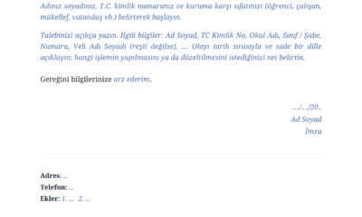 Okul İçin Dilekçe Örnekleri ve Yazım Rehberi