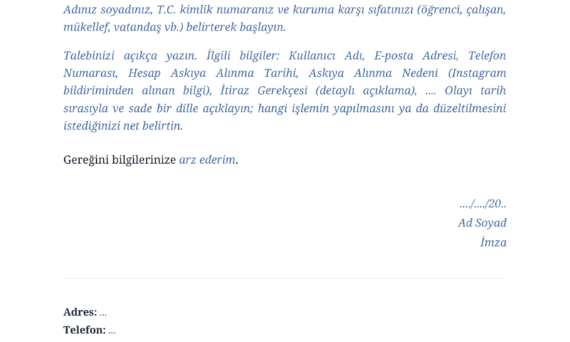 Instagram İtiraz Formu Doldurma Rehberi