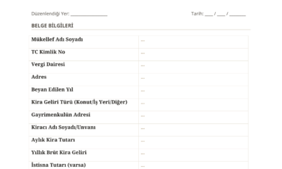 Kira Beyannamesi Nedir ve Nasıl Doldurulur?