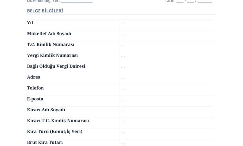 Kira Gelir Beyannamesi Nasıl Hazırlanır?