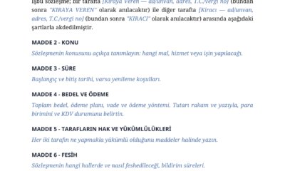 Kira Sözleşmesi Hazırlama Rehberi