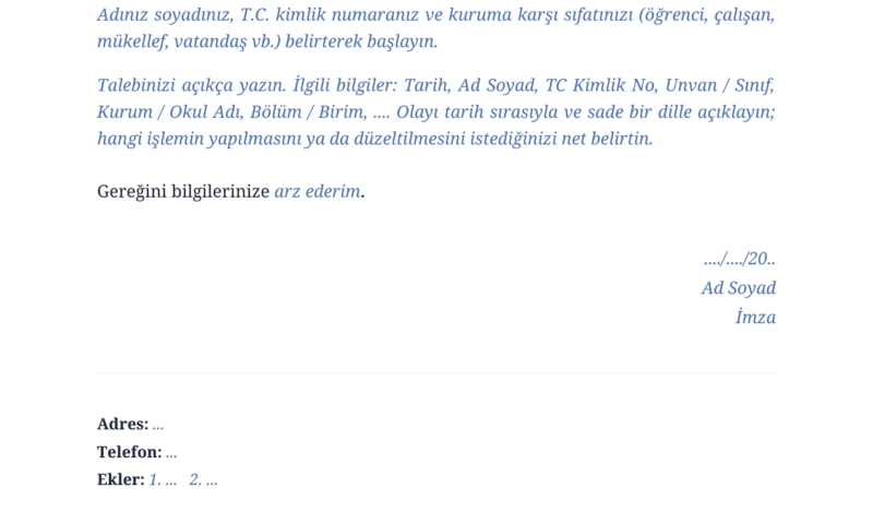 Mazeret Dilekçesi Yazma Rehberi ve Şablonu
