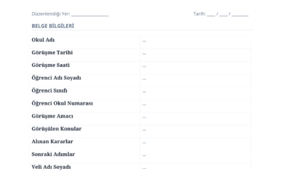 Öğrenci Görüşme Formu Şablonu ve Kullanım Kılavuzu