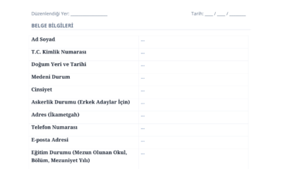 Sağlık Bakanlığı Temizlik Personel Alımı Başvuru Formu
