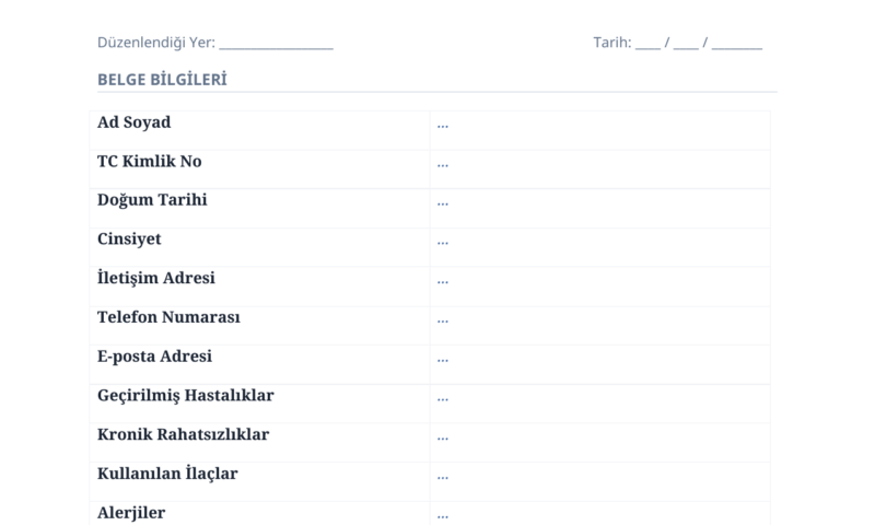 Sağlık Beyanı Formu: Kullanım Alanları ve Doldurma Rehberi