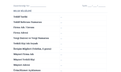 Teklif Formu: İş Teklifinizi Profesyonelce Hazırlayın