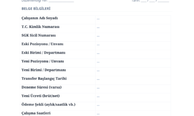 Transfer Bildirim Formu Rehberi