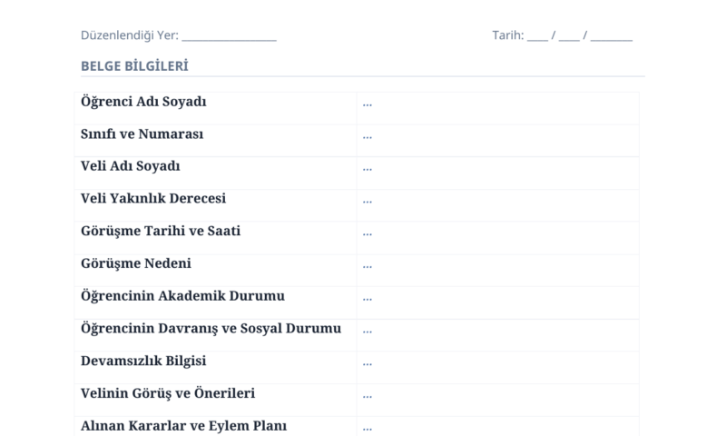 Veli Görüşme Formu Nedir ve Nasıl Kullanılır?